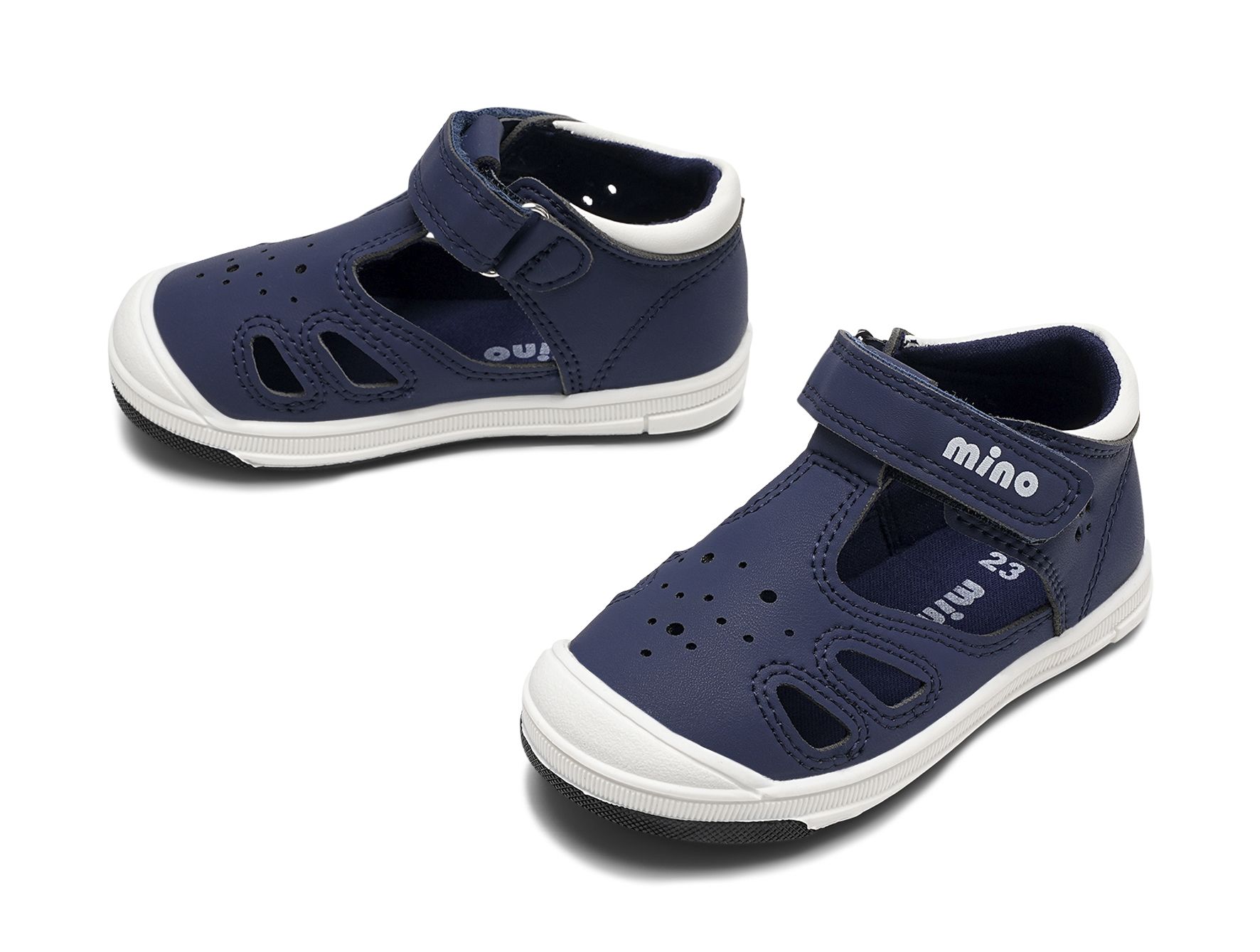 Mino - Blåa Bissse - Lära-gå- sandaler - Storlek 23 - Extra slitstark tåkappa