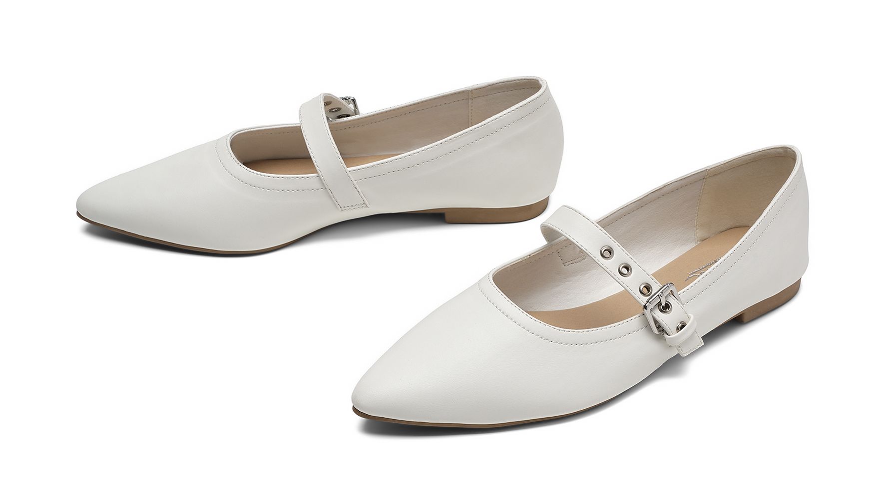 Clou - Vita Karli - Ballerinaskor - Storlek 41 - För en välklädd look