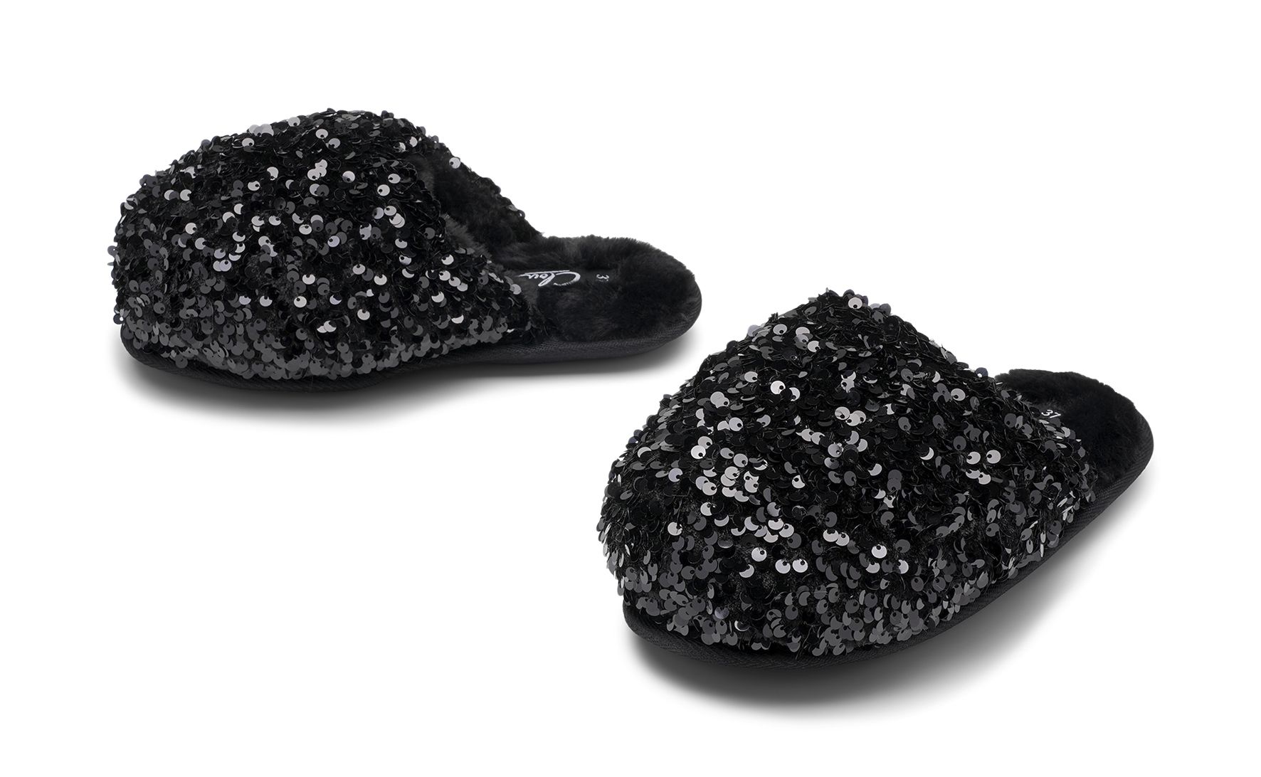 Clou - Svarta Betina - Tofflor - Storlek 39 - Dekorativt material