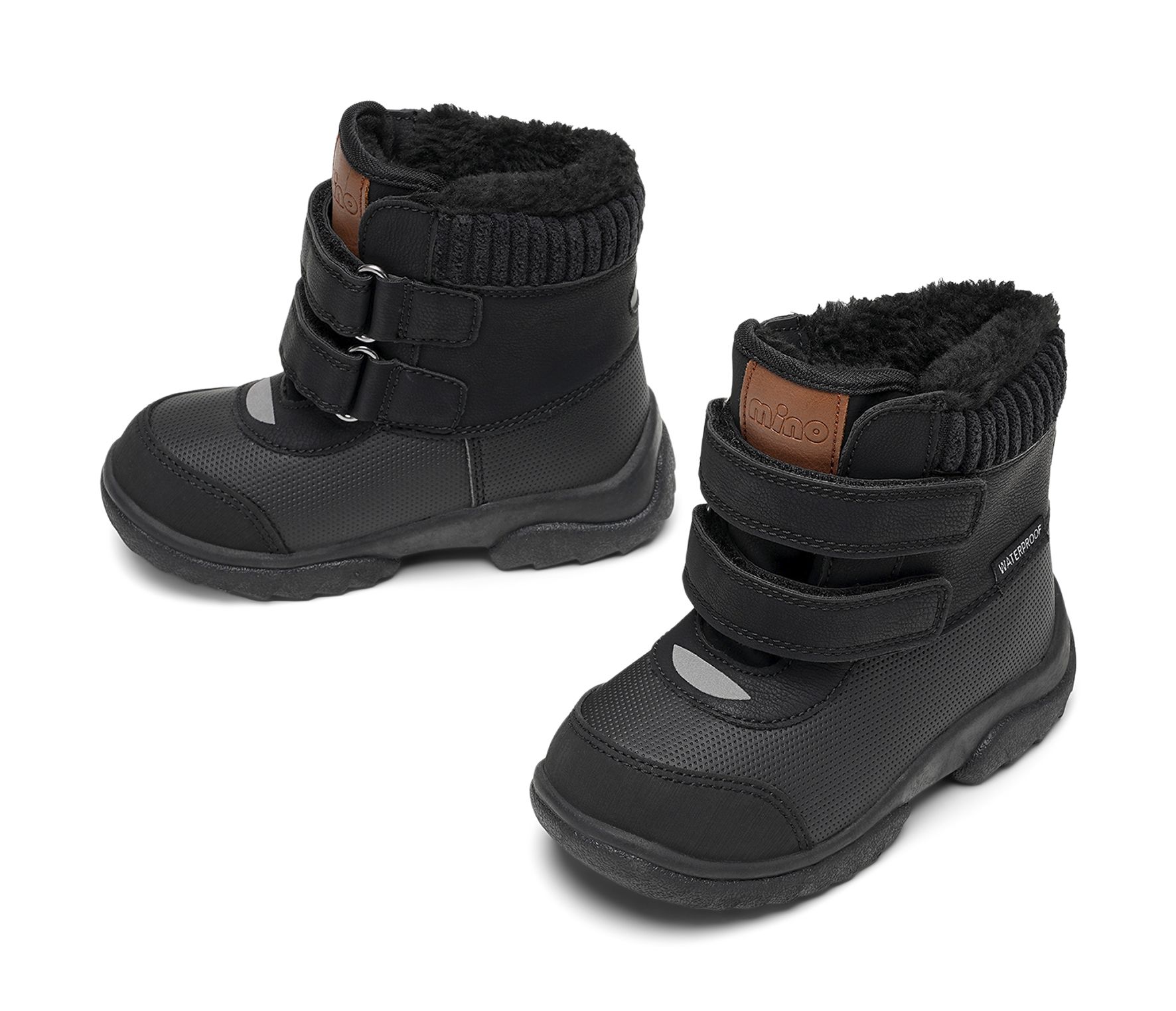 Mino - Svarta Ossie - Varmfodrade kängor waterproof - Storlek 24 - Kardborrestängning