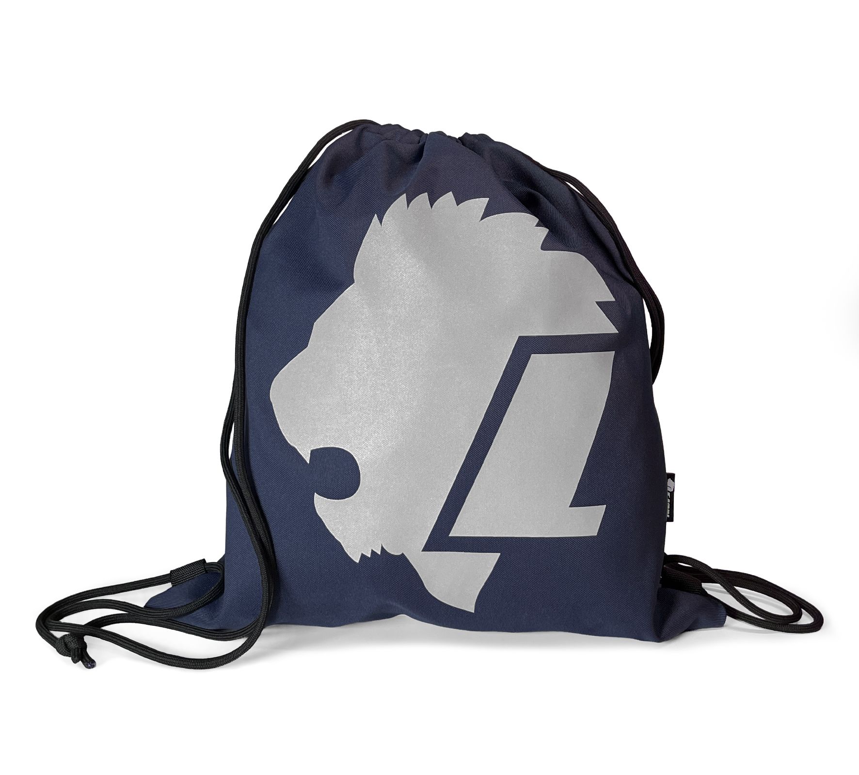 Lejon - Blåa Gymbag - Gympapåse - Storlek 0 - Dubbla remmar, kan bäras som ryggsäck