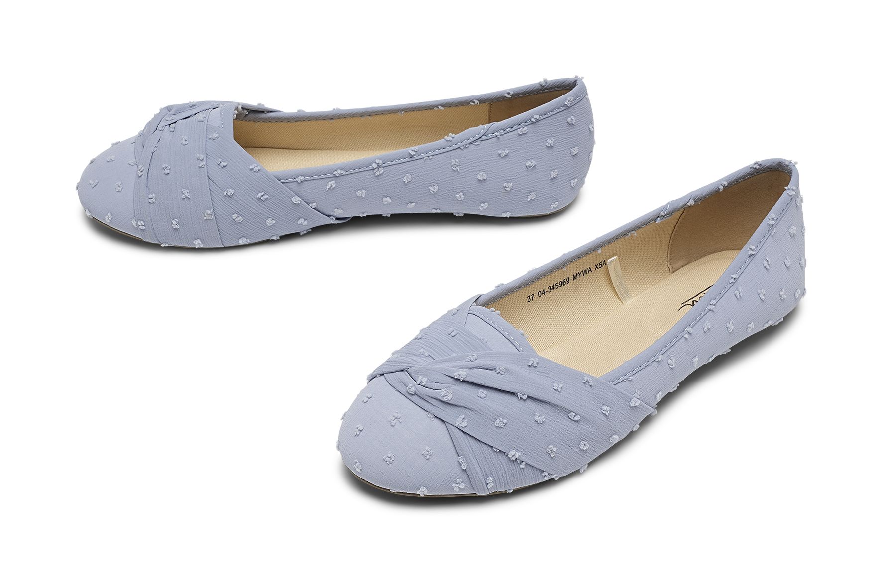 Clou - Blåa Jasmin - Ballerinaskor - Storlek 37 - Dekorativt material