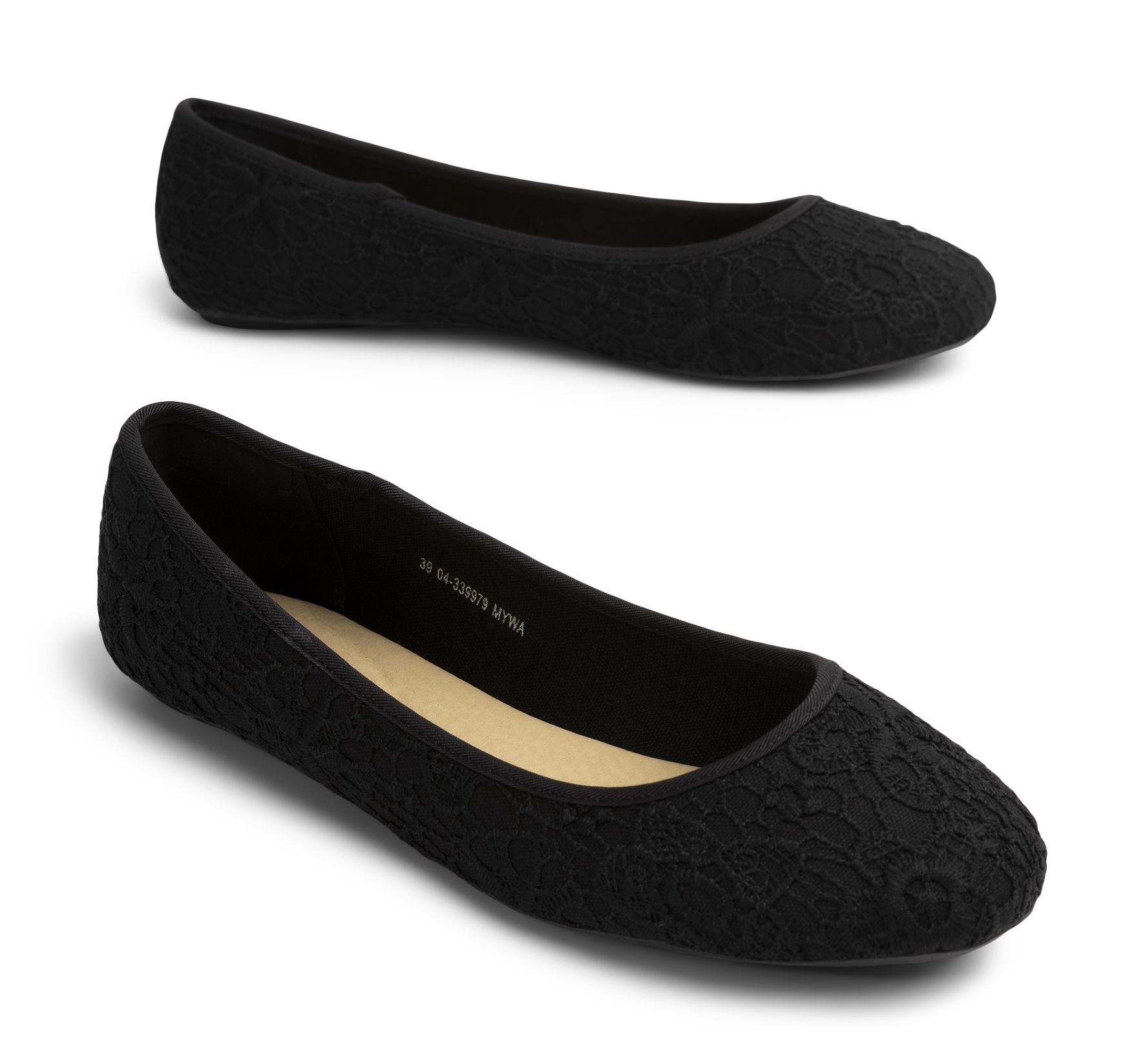 Clou - Svarta Jasmin - Ballerinaskor - Storlek 36 - Dekorativt material