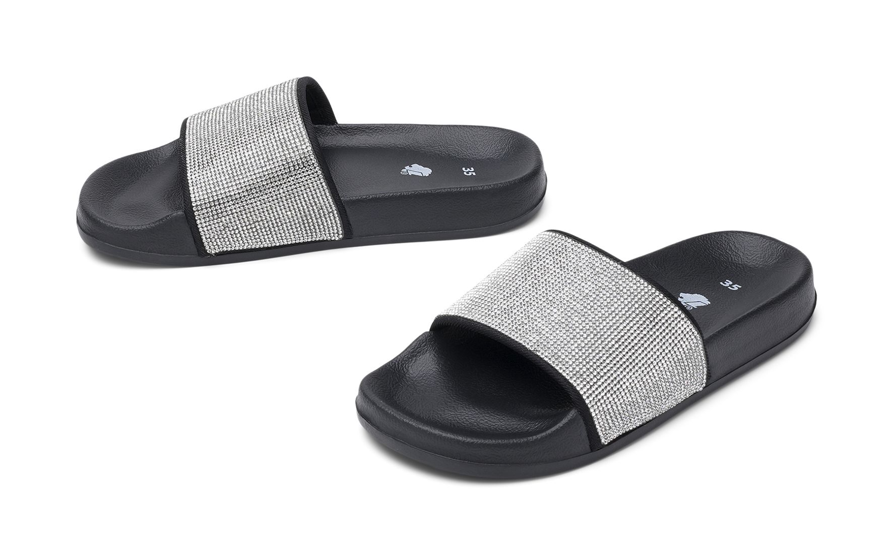 Lejon - Svarta Dizzy - Badtofflor - Storlek 34 - Fina detaljer