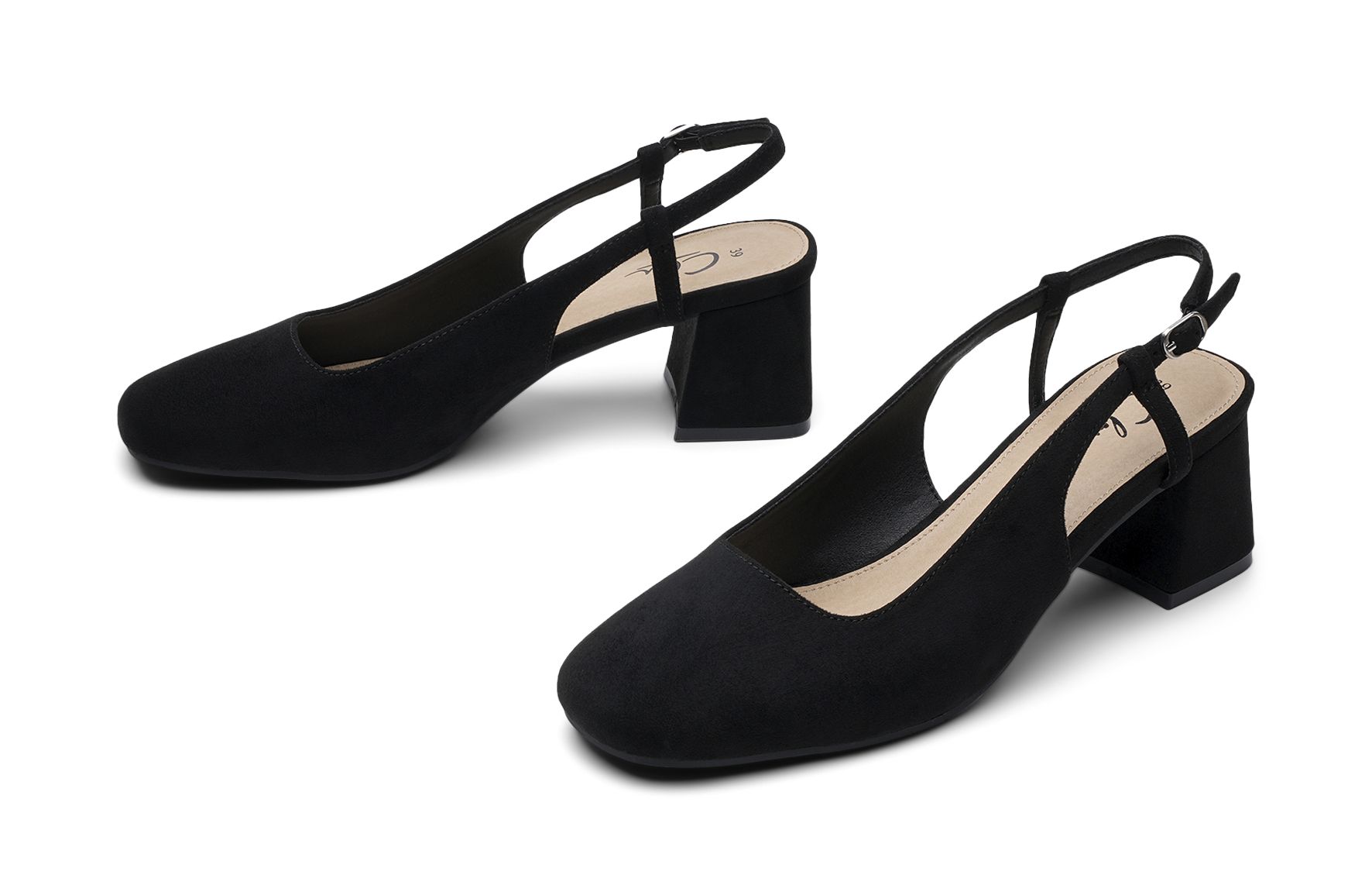 Clou - Svarta Mel - Pumps med slingback - Storlek 40 - Elegant