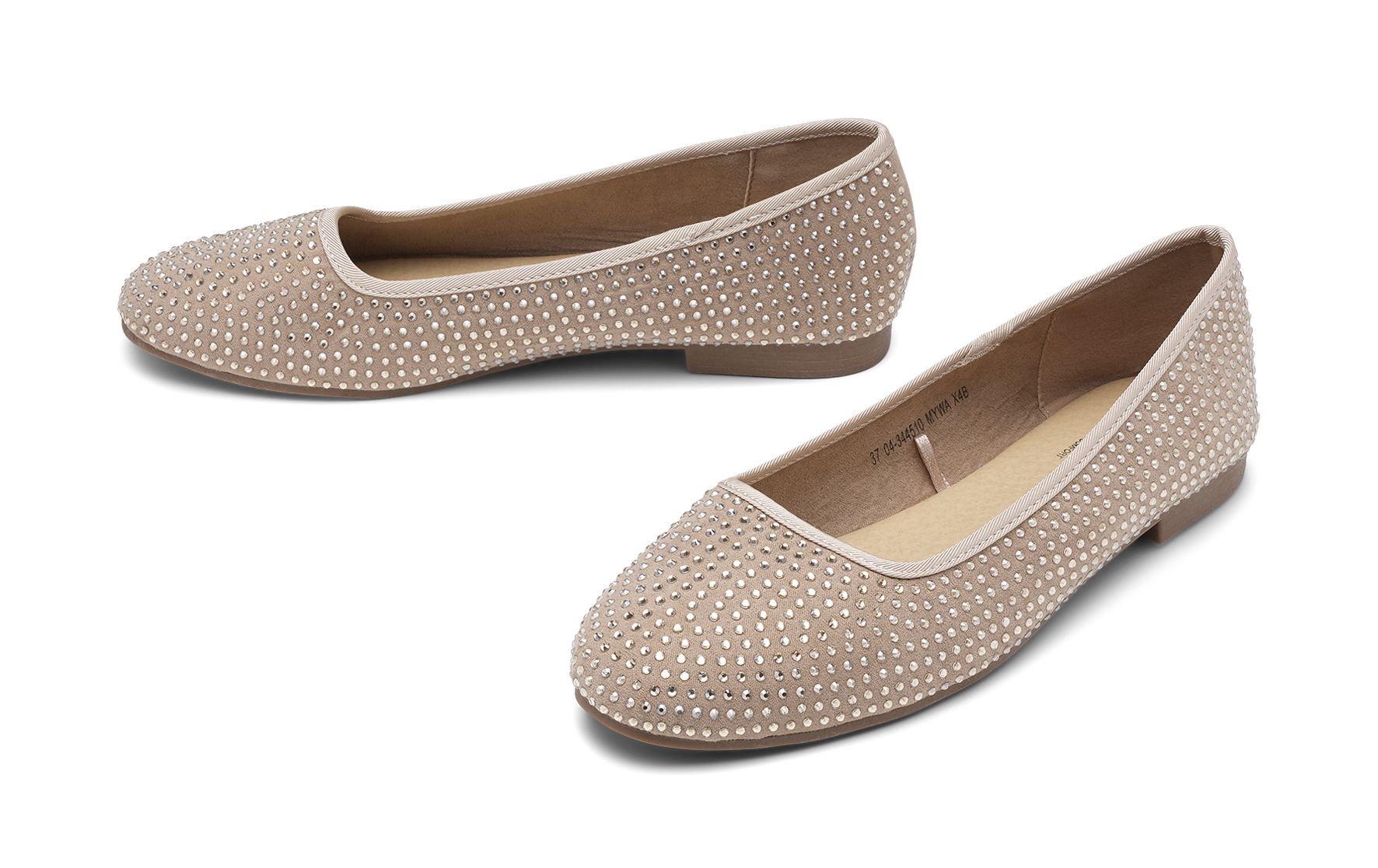 Clou Comfort - Beigea Lofa - Ballerinaskor - Storlek 42 - Glittrig