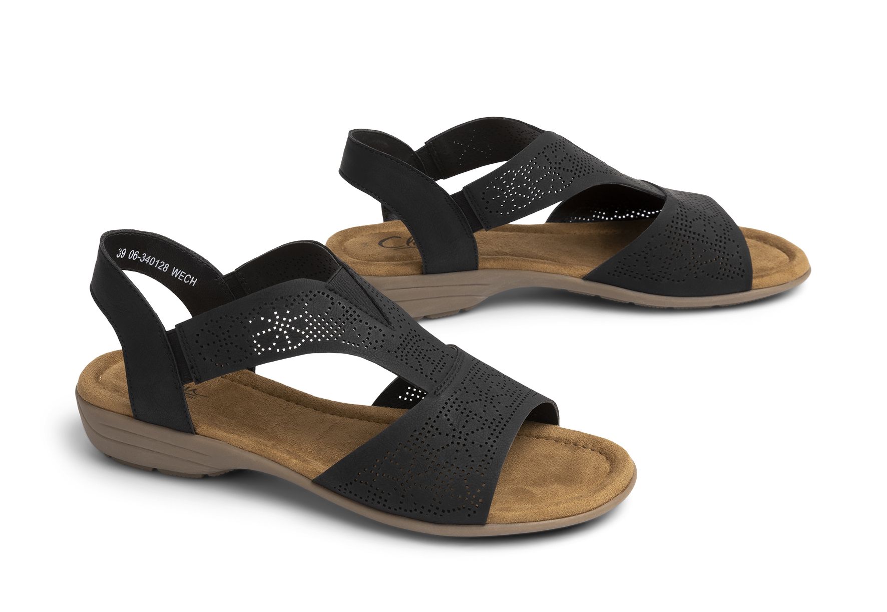 Clou Comfort - Svarta Comfy - Sandaler - Storlek 38 - Bekväma