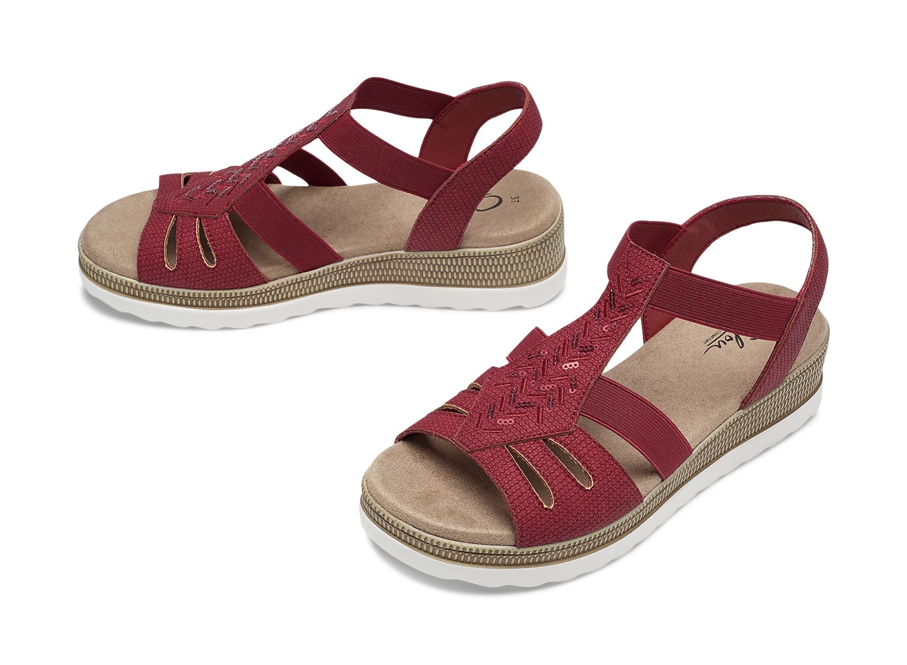 Clou Comfort - Röda Zima - Sandaler - Storlek 40 - Bekväma