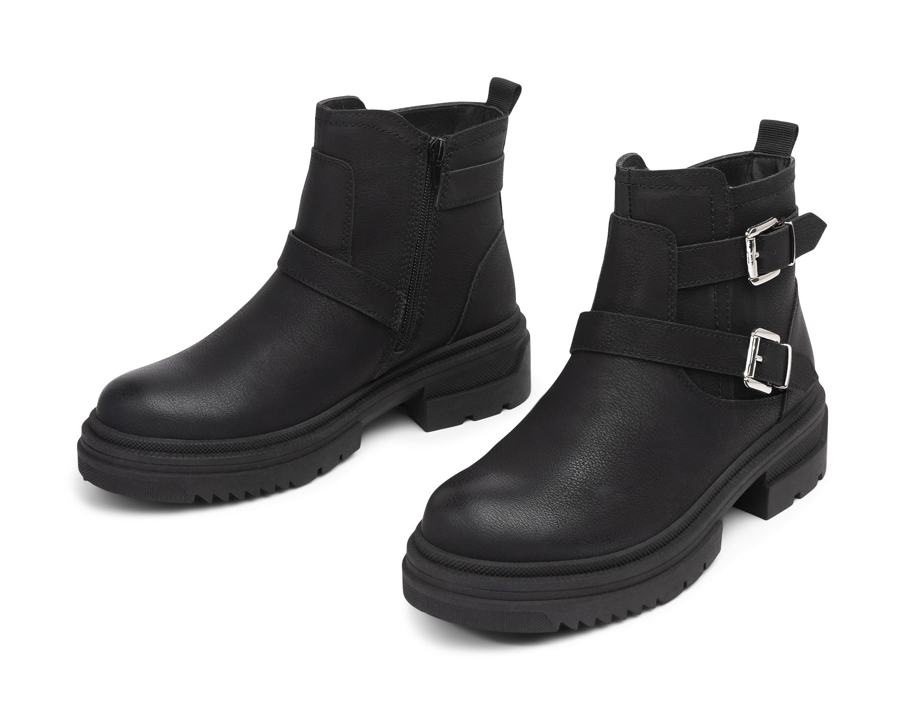 Clou - Svarta Doxta - Varmfodrade boots med spänne - Storlek 39 - Bekväma