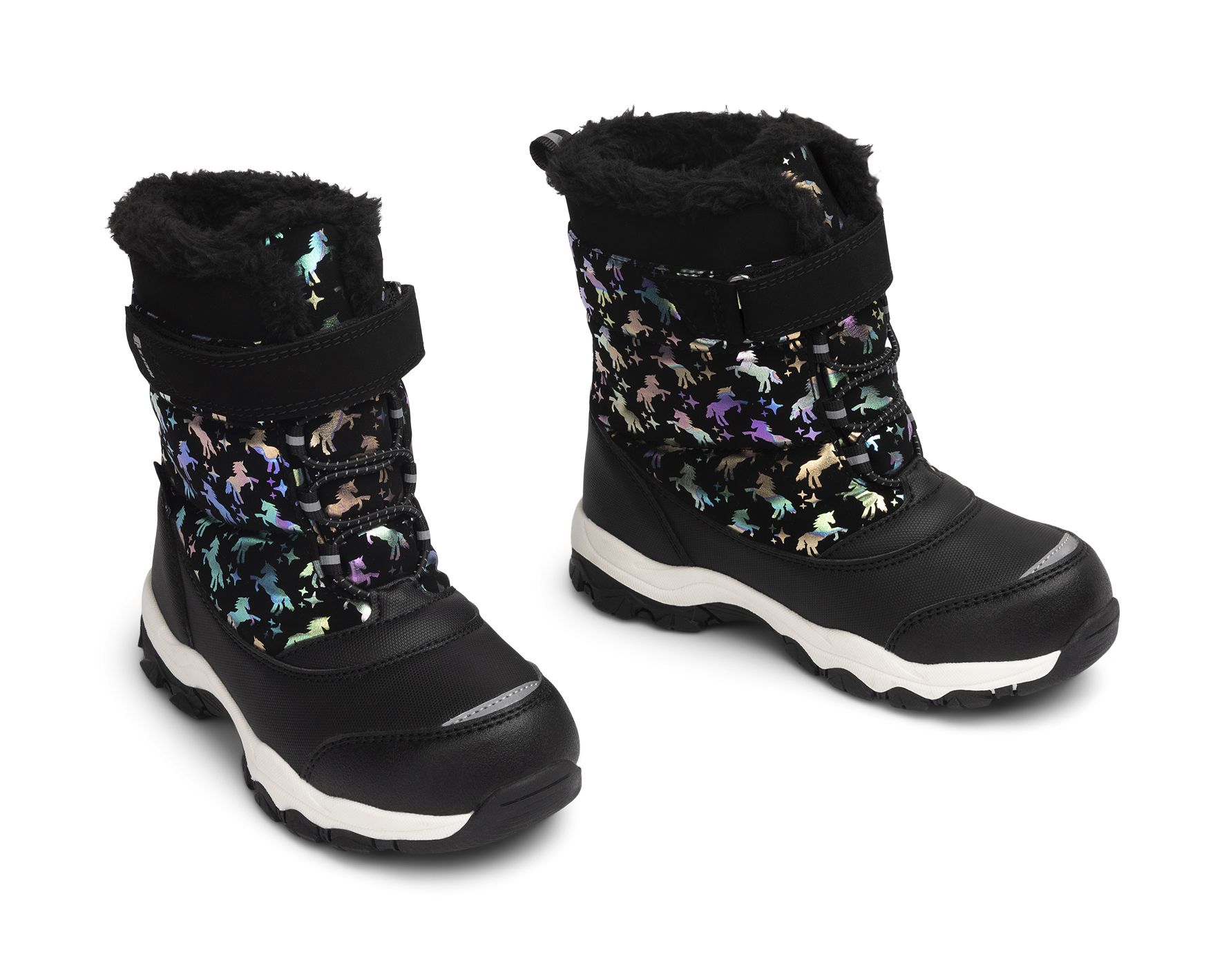 Lejon - Svarta Aiden - Varmfodrade kängor waterproof - Storlek 25 - Elastiska snören
