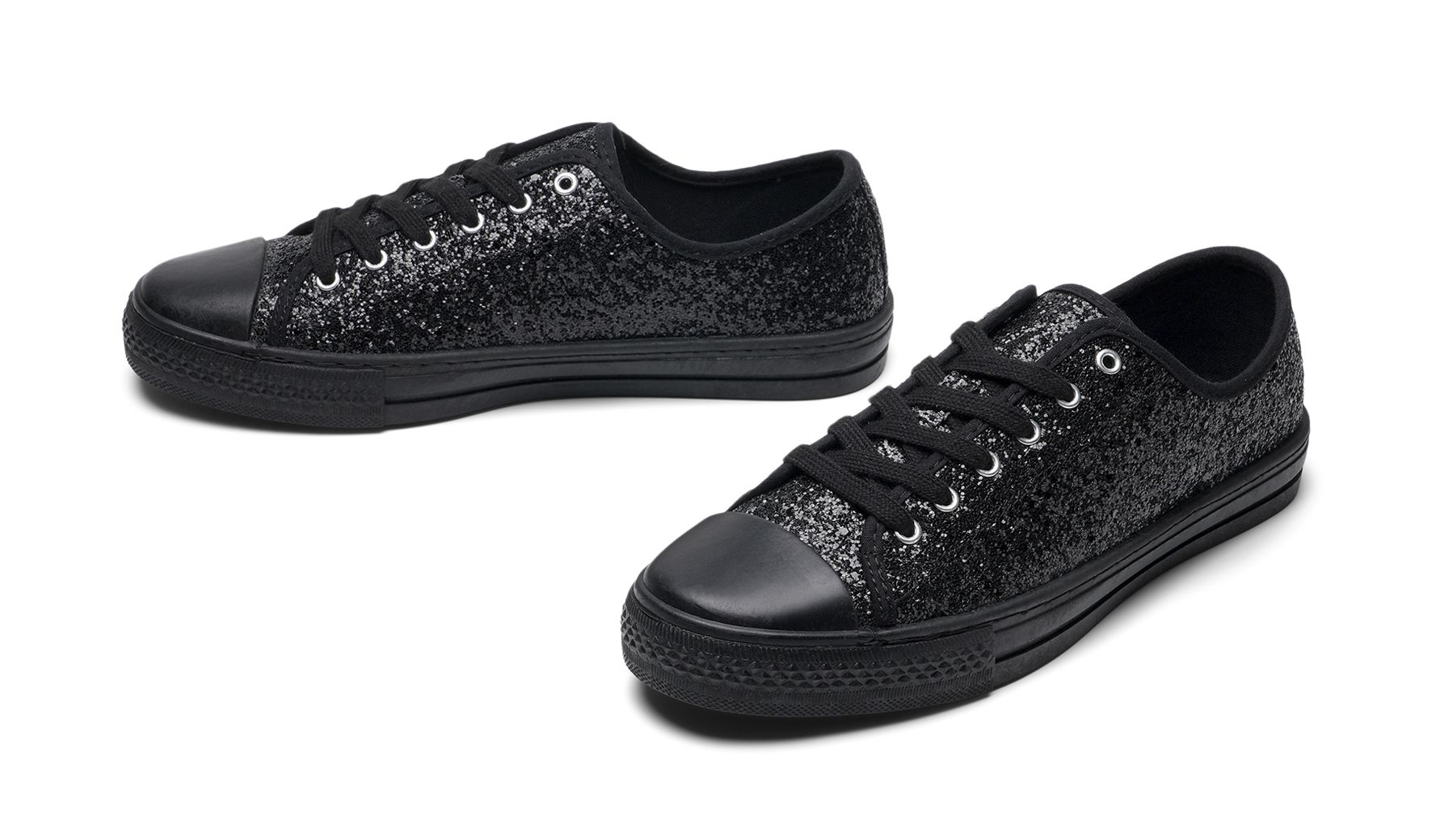 Lejon - Svarta Connie - Tygskor med glitter - Storlek 36 - Dekorativt material