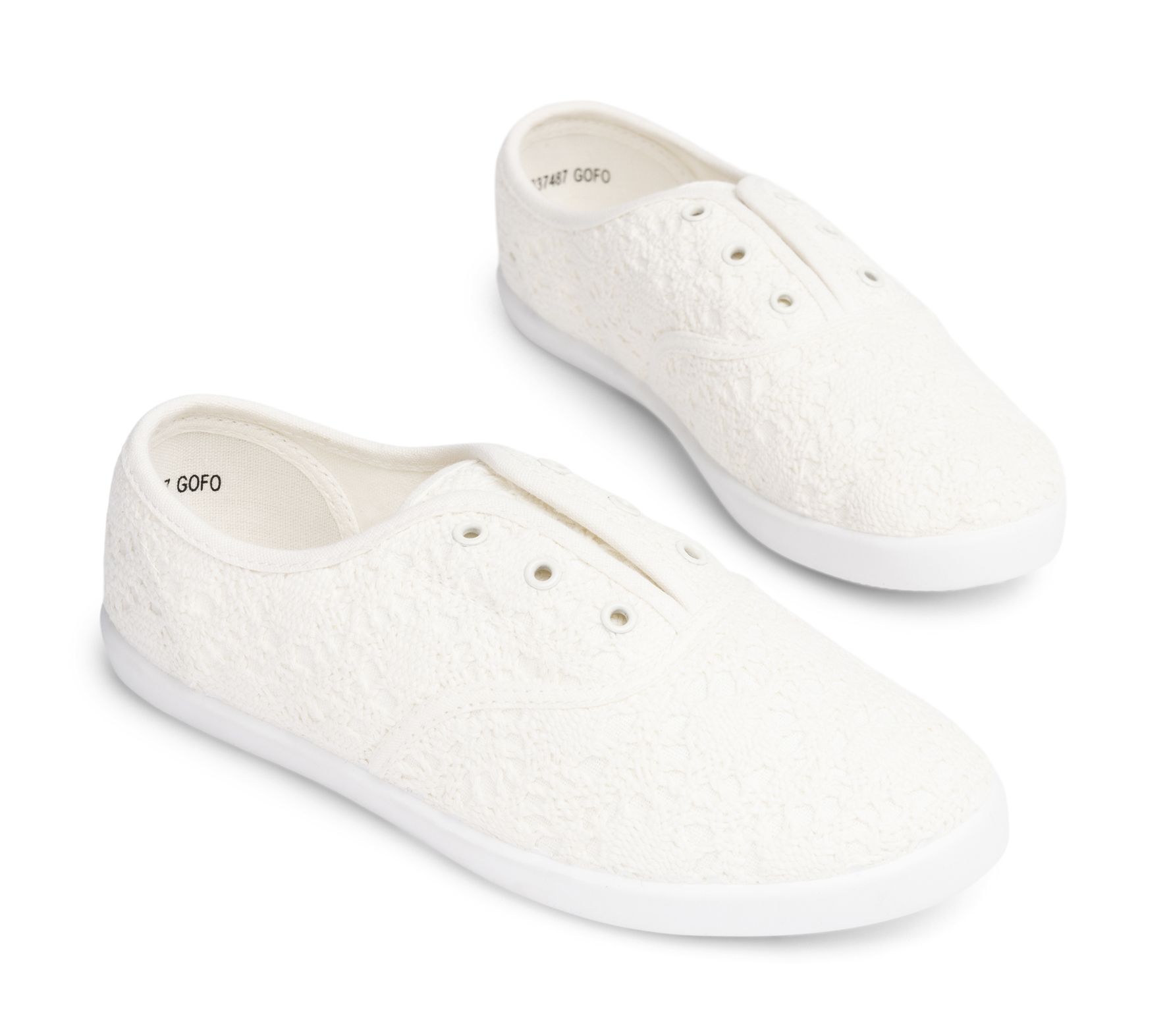 Zoey - Vita Indie Pop Crochet - Tygskor - Storlek 33 - Fin till kalaset