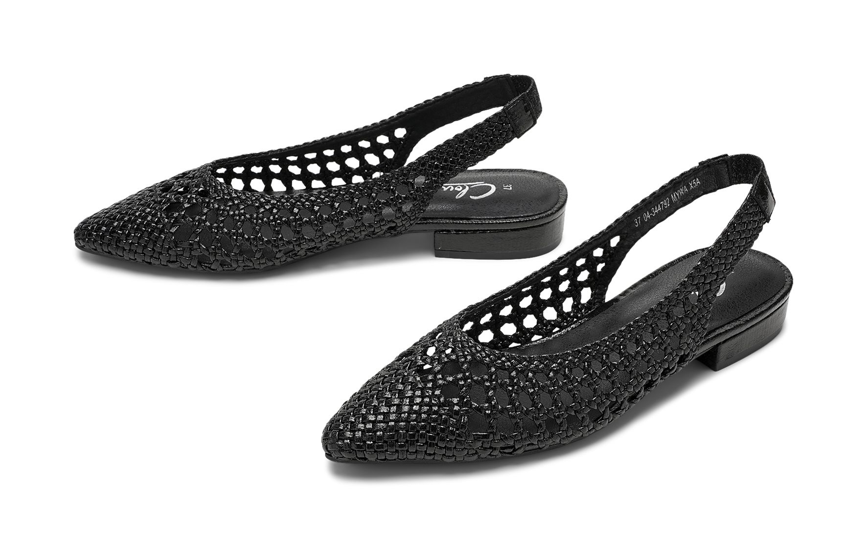 Clou - Svarta Valley - Ballerinaskor med slingback - Storlek 36 - Dekorativt material